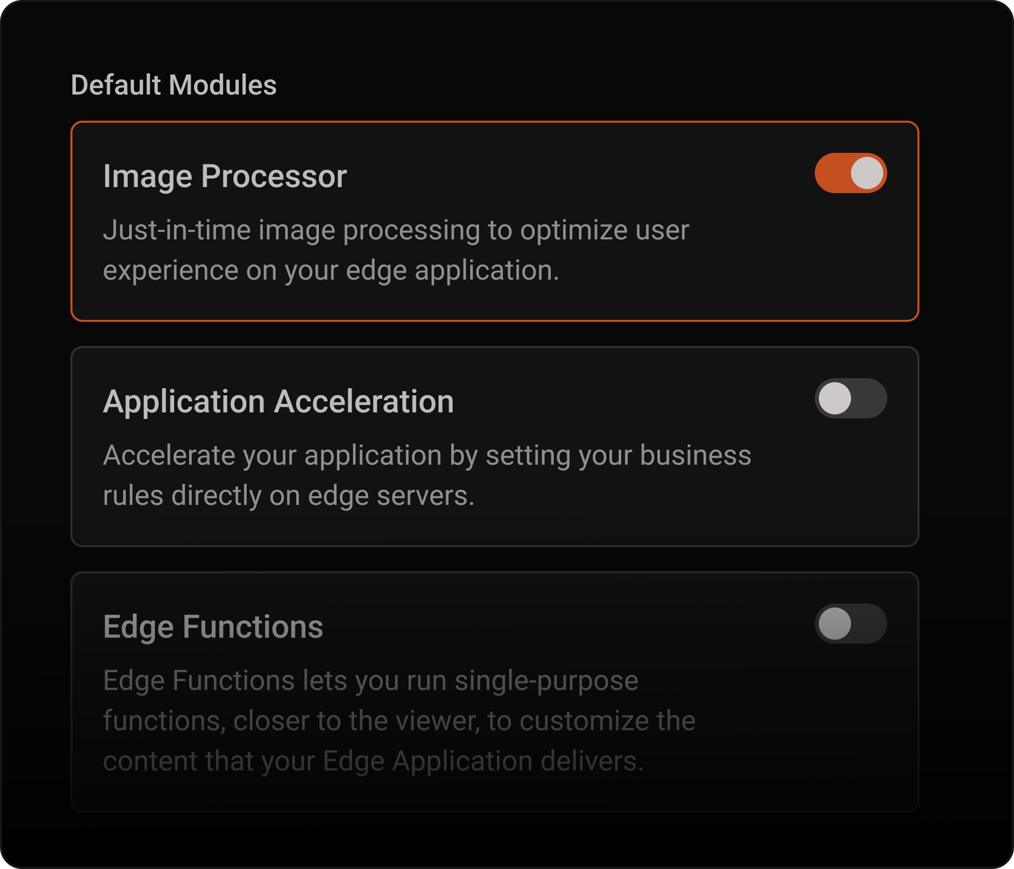 Activation and configuration of on-demand image processing.