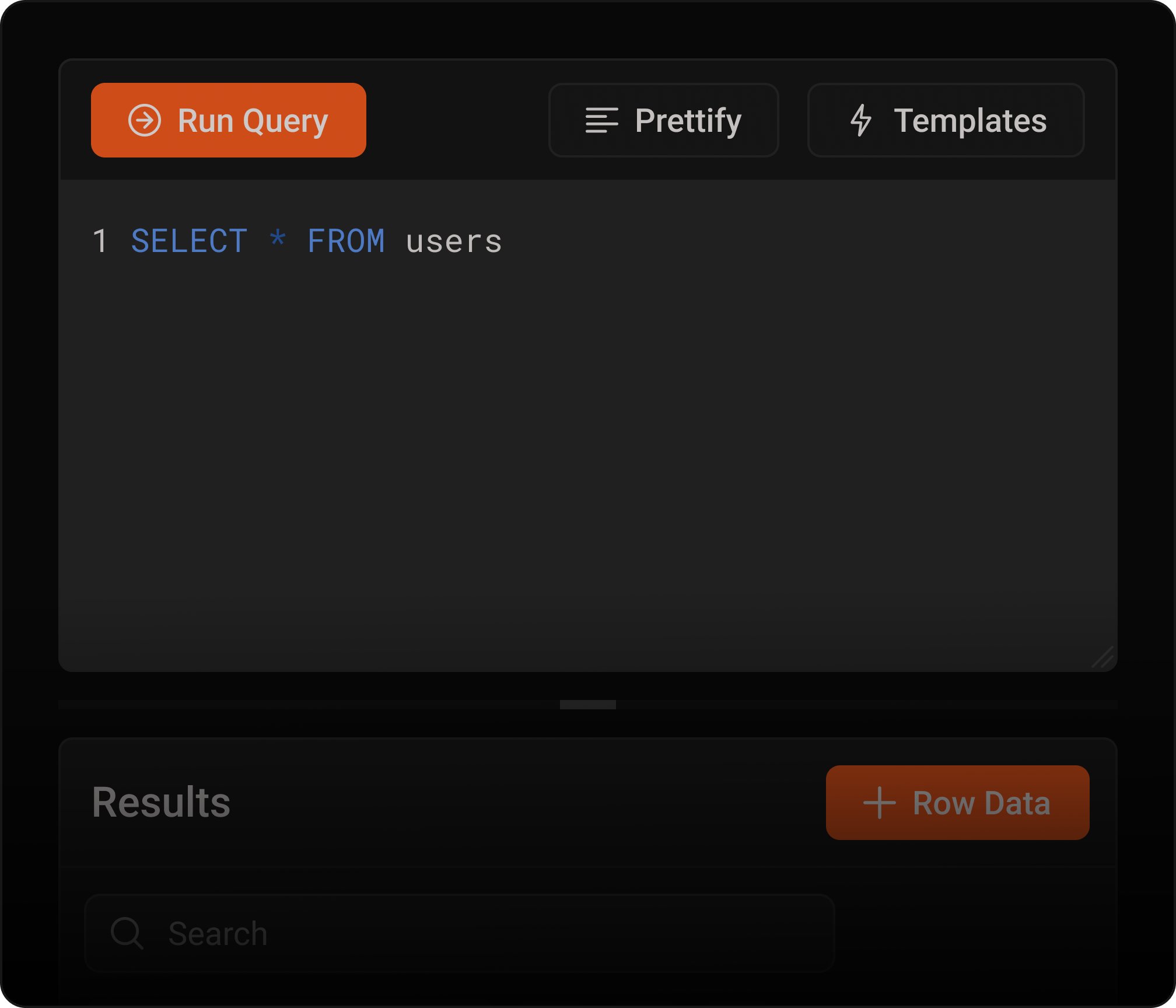 Interfaz que representa un ejemplo de una consulta personalizada.