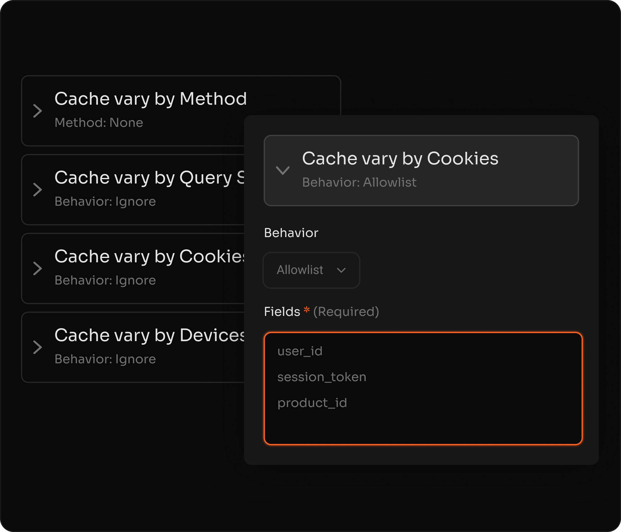 Processamento de Advanced cache key para variações de dados dinâmicas
